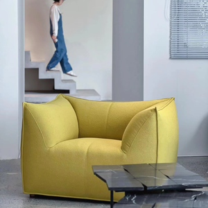 İskandinav fransız rahat oturma odası için yatak odası takımı tek kişi kuzu kadife kanepe krem tarzı kumaş sünger daire - Product Image 6