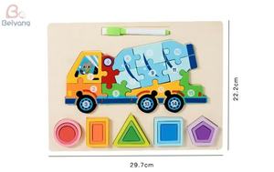 Enfants Montessori en bois 3D Puzzle <span class=keywords><strong>forme</strong></span> correspondant planche à <span class=keywords><strong>dessin</strong></span> <span class=keywords><strong>géométrique</strong></span> préscolaire éducatif et apprentissage Animal Puzzle jouet - Product Image 5