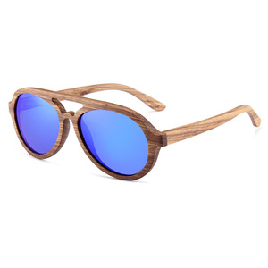 Gafas de sol de madera Conchen para hombre, montura ovalada, polarizadas, protección UV400, para conducir, W3038 - Product Image 3