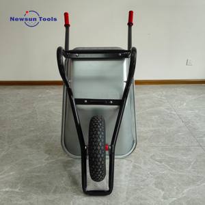 फैक्ट्री भारी शुल्क 100 लीटर गैल्वेनाइज्ड 200 किलोग्राम गार्डन ट्रॉली परिवहन गाड़ी भारी शुल्क स्टील निर्माण व्हील बैरो - Product Image 5