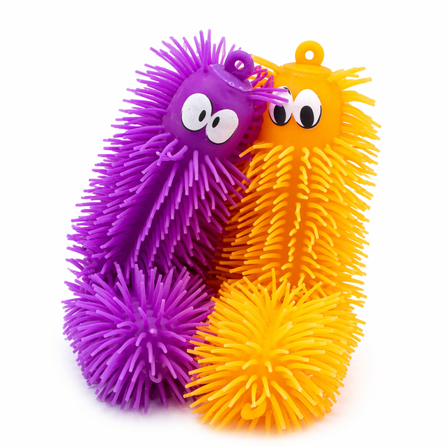 Wholesale Custom 13 Inch TPE Stretchy Puffer Ball LED Flashing Spiky Anti-Stress Squishy Expandable Sensory Kids Girls Boys