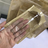 Front Transparent Kraft Paper Reclosable Ziplock Plain Heat Sealable Food Packaging Doypack Stand up Pouches Biodegradable