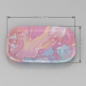 Plateau roulant Offre Spéciale fumer plateau de fumer du <span class=keywords><strong>tabac</strong></span> en métal imprimé personnalisé accessoires de fumer plateau roulant en métal en étain - Product Image 5