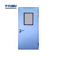 Porte Battante Automatique en Acier pour Salle Blanche d'Hôpital, Anti-Poussière et Design Moderne