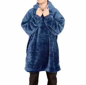Gran oferta, manta con capucha cómoda de gran tamaño de lujo cálida personalizada para Manta con capucha Sherpa