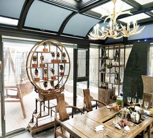 <span class=keywords><strong>Pavillon</strong></span> de jardin préfabriqué d'hiver, serre, igloo, gazebo, toit polygonal, dôme en verre, véranda - Product Image 4