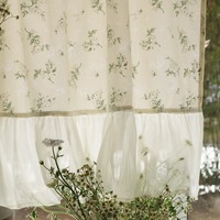 Rideau de douche DaiRui 72x72 pouces à volants imprimé fleurs pour salle de bain et cuisine (vente en gros)