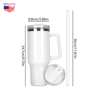 Paquete de 20 Vasos Térmicos de Sublimación de 40 oz con Asa, de Acero Inoxidable, Aislados, <span class=keywords><strong>para</strong></span> Agua, Botellas de Viaje, desde Almacén de EE. UU. - Product Image 2