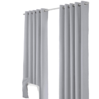 RayyanLinen Rideaux occultants thermiques prêts à poser à œillets 100% polyester avec 2 attaches gratuites (GRIS ARGENTÉ 66"x72")