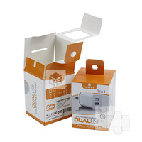 Boîtes en carton d'emballage de produits électroniques Boîte suspendue en papier d'emballage avec adaptateur mural et rabat pour chargeurs de prise