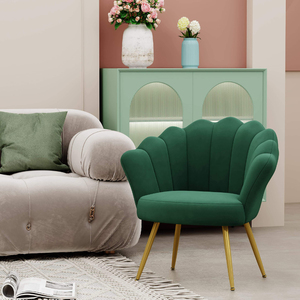 Silla de Comedor, Mesa, Nuevo Diseño Personalizado, Estilo Nórdico Moderno, Silla de Salón, Sillón de Terciopelo con Forma de Pétalo de Flor, Sofá <span class=keywords><strong>Cama</strong></span> - Product Image 6