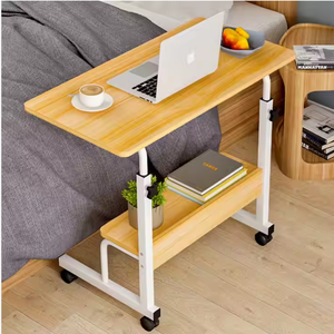 Bureau en bois multifonctionnel, polyvalent, pratique, durable, moderne, mobile, réglable en hauteur avec étagère de rangement pour usage domestique - Product Image 4