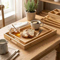 Plateau de service en bois artisanal, plateau rustique en bois pour le petit-déjeuner, pour la cuisine, la décoration de la maison, taille personnalisée, logo