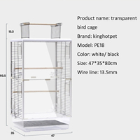 Kinghotpet — Cage de voyage pour les oiseaux, verre blanc transparent, avec maille métallique, haute qualité, Diy