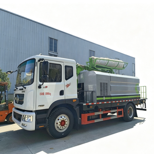 รถกวาดถนน 4x2 ความจุ 8000 กก. พร้อมถังน้ำสีเขียวและอุปกรณ์บนหลังคา - Product Image 1