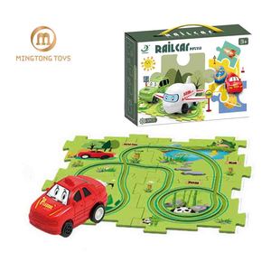 Gioco di Avventura per Bambini con Pista Elettrica in Plastica, Serie Funny Land, Auto Elettrica a Batteria, Gioco Puzzle Divertente - Product Image 1