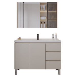 Nouvelle armoire de salle de bain zhineng sur pied avec lavabo intégré en céramique et miroir intelligent - Product Image 5
