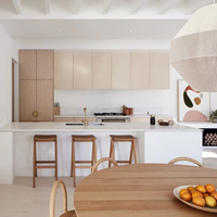 Îlot de cuisine moderne avec rangement intelligent, plan de travail en granit artificiel, design écologique, ignifuge et durable