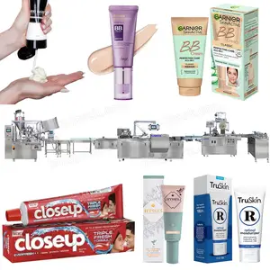 Automatic Facial Cleanser Skin Care Plastic Tube Filling Sealing Packing Line Machine Belt Cartoning Machine