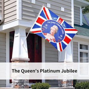 2026 3X5FT Royaume-Uni Queens Drapeau Double Face Décoration <span class=keywords><strong>Reine</strong></span> <span class=keywords><strong>Elizabeth</strong></span> ll Platine Jubilé Drapeau Pour Le Festival Britannique - Product Image 4