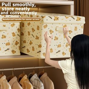 Caja de Almacenamiento Plegable para el Hogar, a Prueba de Polvo, con Diseño de Dibujos Animados, Organizador de Ropa con Tapa, Caja de Almacenamiento de Gran Capacidad - Product Image 3