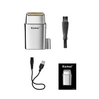 Alat Cukur Rambut Elektrik Kemei KM-TX5 Premium Silver Foil Shaver Double Net Aluminium Alloy Reciprocating