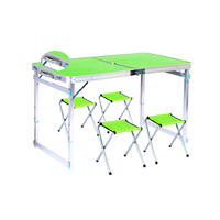 Ensemble table et chaises d'extérieur pliables en alliage d'aluminium léger et résistant à la rouille, design ferme, avec parasol, mobilier d'extérieur