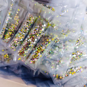 Mixed 6 Blanks Non-Hotfix Craft Art Crystal <span class=keywords><strong>Nails</strong></span> 5mm Flat Back Glass Design Rhinestone Glue-On para prendas ABS Bolsas - Product Image 3