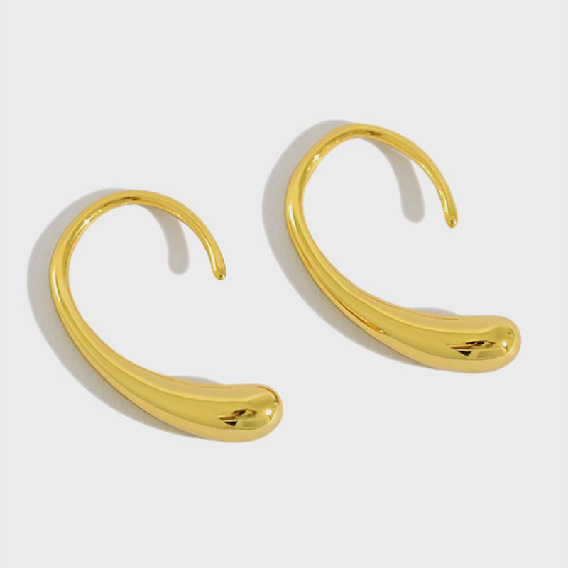 Jewelry 925 Sterling Silver Irregular Geometry Curved Hook Clip on