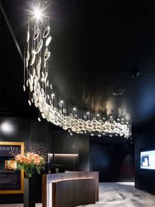 Креативная стеклянная керамическая яичная Люстра для виллы, винтовая лестница, гостиничный вестибюль, инженерный светильник овальной формы для гостиной - Product Image 4