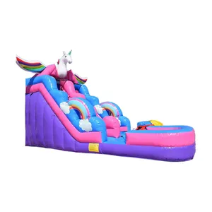 Hot Sale Commercial Grade PVC Kids Outdoor Inflatable Unicorn Bounce House Water Slides