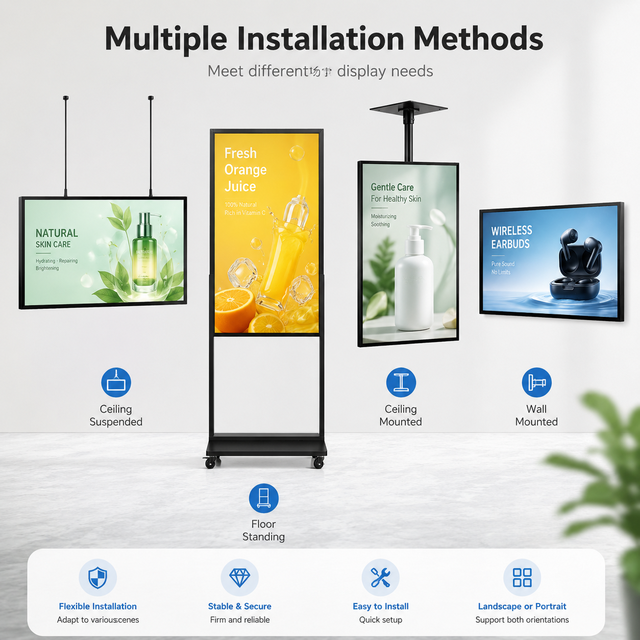 High Brightness 2K 4K Ultra Slim 32 43 50 55 Inch Wall Mounted Digital Signage Android Display LCD Advertising Screen