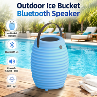 Glacière d'extérieur avec haut-parleur LED, seau à glace, haut-parleur Bluetooth 30W pour fête et camping
