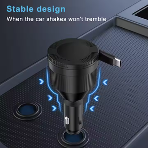 Chargeur de téléphone de voiture rétractable d'usine 72W câble USB C intégré chargeur de voiture USB à charge rapide pour <span class=keywords><strong>IPhone</strong></span>/Android/<span class=keywords><strong>CarPlay</strong></span> - Product Image 4