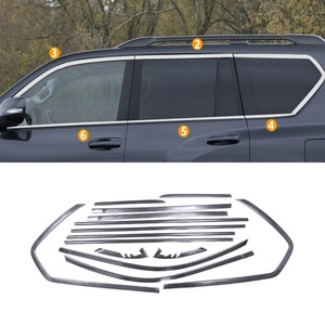Bande décorative pour vitres de voiture et cadre de porte extérieur pour Toyota Prado 2010-2018, kit carrosserie, accessoires auto - Product Image 2