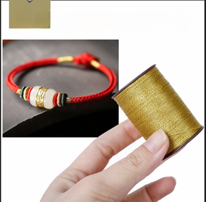 خيط شمعي كوري بالجملة من المصنع، 0.5 مم، 110 متر، ذهبي وفضي، مجدول للخياطة - Product Image 6
