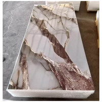 Panneau Mural PVC Effet Marbre Imperméable Haute Brillance pour Fond de Télévision