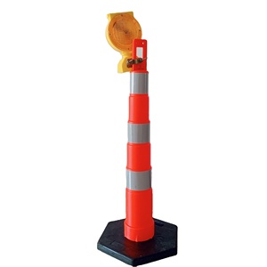 Poteau de guidage de stationnement LED, délimiteur de sécurité à base plastique blanche, réflecteur prismatique haute intensité pour allées et routes - Product Image 1