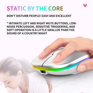 Chất Lượng Cao Không Dây 2.4G Màu Xanh Răng Mỏng Không Dây Sạc Chuột LED Ánh Sáng Trò Chơi Máy Tính Không Dây Kép Chế Độ Chuột - Product Image 4