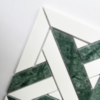 Carreaux de parquet en marbre vert naturel de luxe, polis, modernes, pour murs et sols intérieurs, épaisseur 7 mm, 300x300 mm, chambre à coucher, salon, hôtel