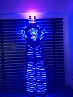 Vente chaude Bonne Qualité Robot Lumineux Costume Taille Adulte Costume De Danse Accessoires De Fête Marche Costume De Mascotte Avec Lumières Led
