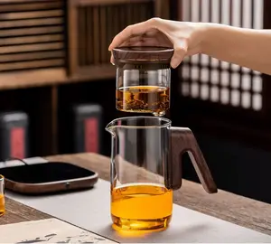 2024 New Magnetic thông minh thời gian ấm trà đầy đủ Glass bên trong Tank lọc tự động Tea Infuser