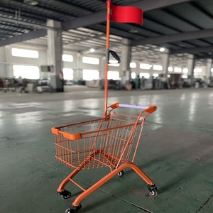 عربة تسوق قابلة للطي للأطفال من الفولاذ المطلي بالزنك عالي الجودة مع مقعد للأطفال وغطاء بلاستيكي وعجلات 3 أو 2.5 بوصة من PVC/PU/TPR، ضمان لمدة عامين - Product Image 1