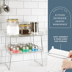 Vassoio acrilico portatile moderno per il bancone per la cura della pelle mensola con luce LED lavello da cucina in piedi Rack per uso negozio - Product Image 3
