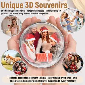 Lampe sphérique à mémoire 4 Go, boule de cristal électronique 3D magique avec lecteur de photos et vidéos numériques WiFi pour un cadeau d'anniversaire ou de la Saint-Valentin - Product Image 4