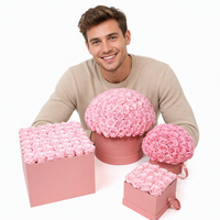 Konservierte Infinity-Samtblumenbox Langlebiges Handgemachtes Geschenk für Muttertag und Valentinstag