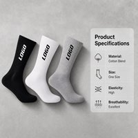 Chaussettes courtes en polyester respirantes de qualité supérieure pour hommes, chaussettes de sport décontractées, chaussettes montantes tricotées sur mesure