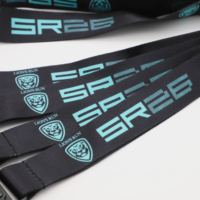 En gros, Cordon de cou en polyester épais thermocollé avec mousqueton en métal en forme d'aigle, pour équipe de moto tout-terrain, porte-clés et logo personnalisé