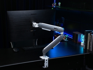 Support de Moniteur Rotatif à <span class=keywords><strong>Bras</strong></span> Robotique 2-9KG 17"-32" Support de Bureau Cantilever pour Écran d'Ordinateur avec Base Relevable - Product Image 4