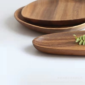 Plateau à thé en bois, plateau créatif pour le rangement des fruits, plateau à pizza en bois de noyer, style plateau à thé chinois personnalisable. - Product Image 5